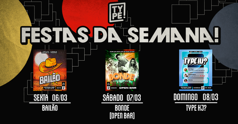 typejoinville's tweet photo. ✨ AGENDA ✨

▪️ SEX ✘ 06/03: BAILÃO .°˖⋆ ℧ 𓃗 .°˖⋆
▪️ SÁB ✘ 07/03: BONDE [OPEN BAR] 𓁹‿𓁹
▪️ DOM ✘ 08/03: TYPE HJ? ૮ ˙Ⱉ˙ ა

Ingressos: https://t.co/0xrz9xUgnb
Listas: https://t.co/WTFbyHmEHl https://t.co/1g2qrtQm7G