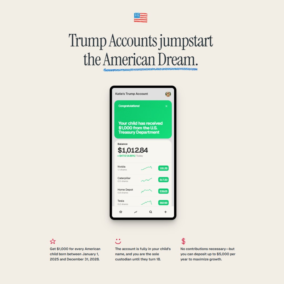 Trump Accounts tweet media