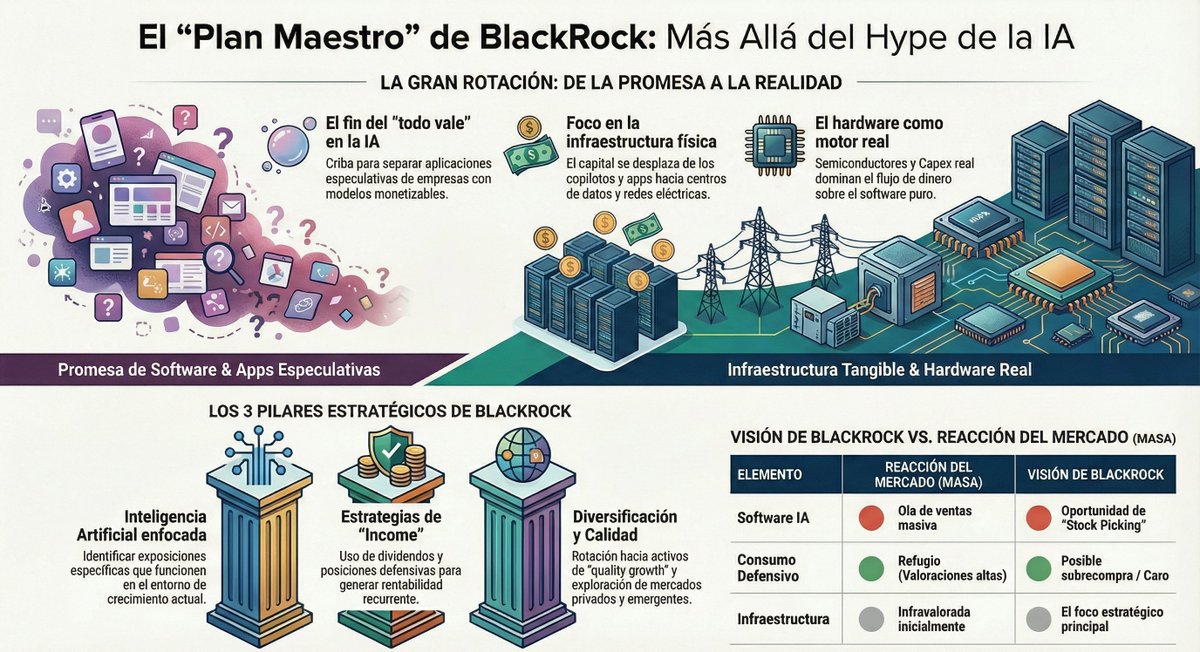 Olvida el hype de las Apps de IA: el 'Plan Maestro' de BlackRock para dominar la infraestructura del futuro. 🧐