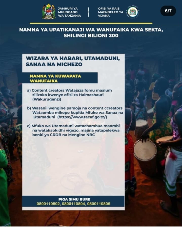 Inspare116372's tweet photo. WIZARA YA HABARI,UTAMADUNI,SANAA NA MICHEZO
#MaendeleoYaVijana
#SSH https://t.co/JqAHoOLOQ1