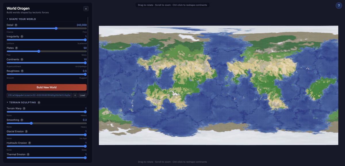 So if ur interested in worldbuilding like i am, i highly reccomend this site called world orogen. it generates continents, plates, and simulates climates and erosion, i really like it.