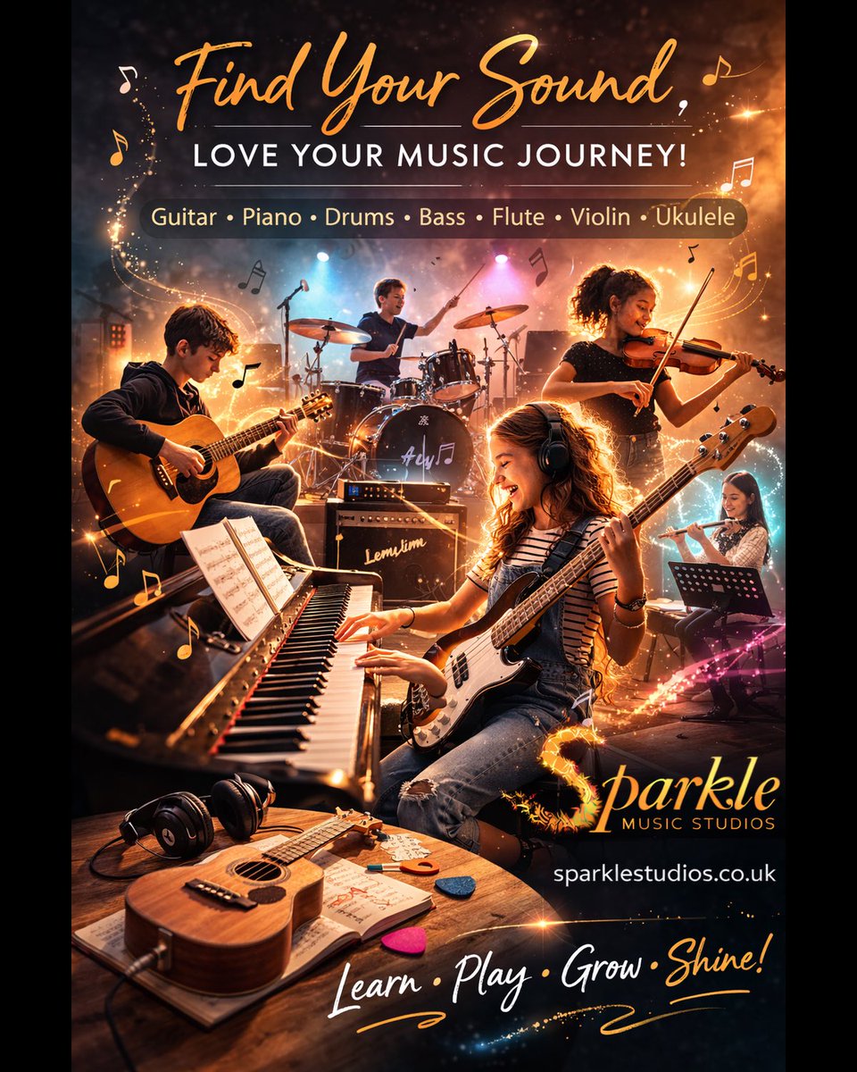 sparklestudios's tweet photo. 🎵 Discover Your Sound at Sparkle 🎵

From first notes to confident performances, every musical journey starts with one step.

It’s never too early — and never too late — to start your music.

Book your lesson today at https://t.co/SmXIx2fOdJ and let’s make music together. 🎶 https://t.co/v7bPV2Hh42