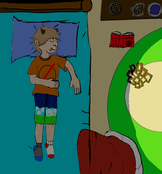 The art from the stream Azzy sleeping after a long day