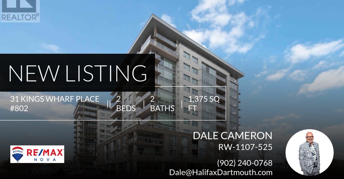 DaleCameronHFX's tweet photo. 📍 New Listing 📍 Take a look at this fantastic new property that just hit the market located at 31 Kings Wharf Place #802 in Dartmouth. Reach out here or at (902) 240-0768 for more information

Live who you are. Search. See. Love... https://t.co/r7WraimgGL https://t.co/EqnJsz3m7J