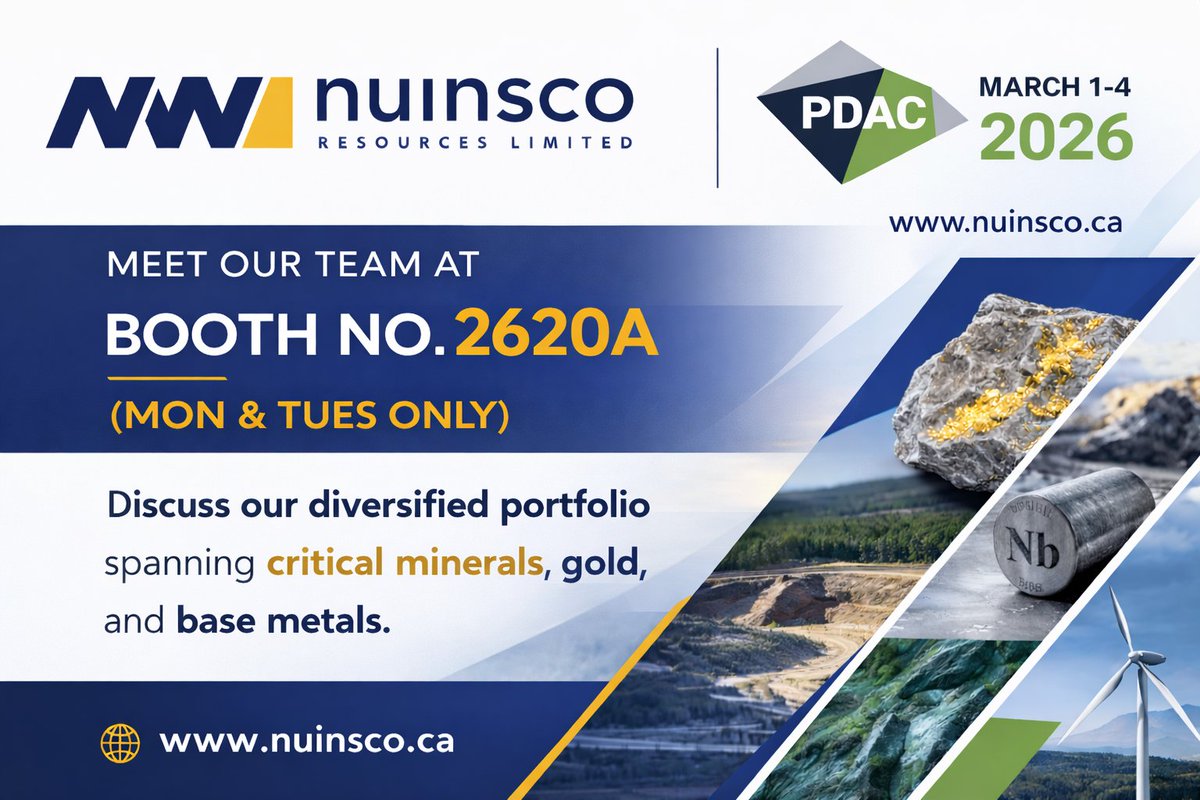 NWIResources's tweet photo. Reminder: $NWI Nuinsco Resources will be at #PDAC on Monday, March 2 and Tuesday, March 3 — we look forward to connecting! https://t.co/ieGA8yLofz