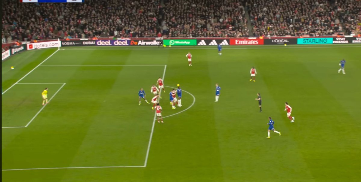IanTurner_'s tweet photo. @maxrushden It will just be dreadful. 

I can’t say with certainty but I actually think this would be onside with the daylight rule due to Gabriel’s shoulder playing Pedro onside. https://t.co/XvmFJzXAL6