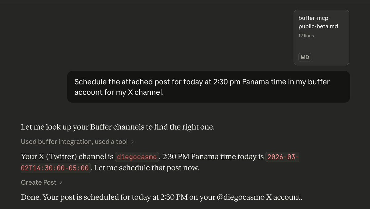 The <a href="/buffer/">Buffer</a> Public API and MCP server are now in public beta. 🎉

We built an MCP server that lets AI assistants manage your Buffer content. Schedule posts, browse your queue, check channels, and capture ideas. It works with Claude Desktop, N8N, Zapier, Claude Code, Raycast, and