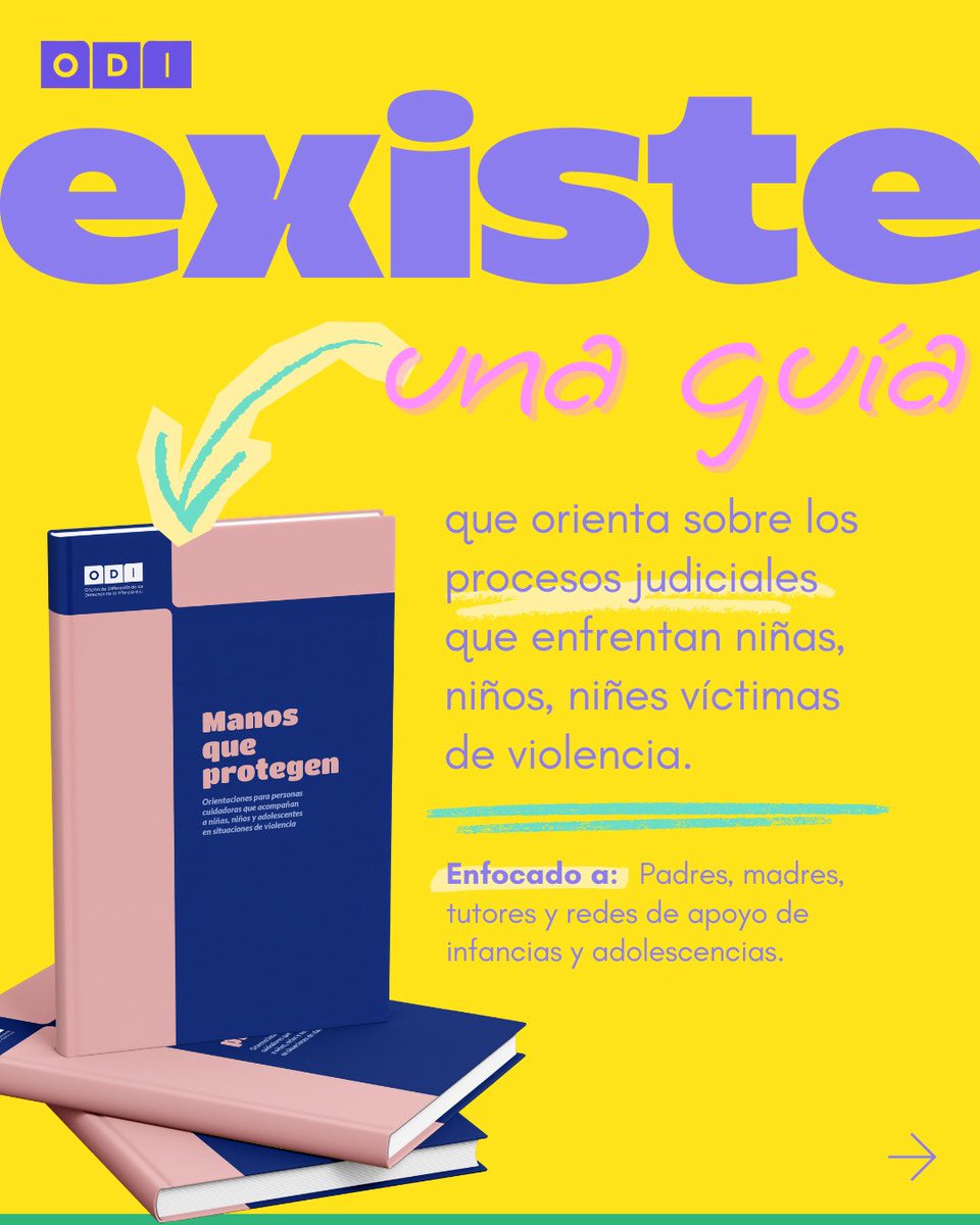 ODInfancia's tweet photo. 📕La Guía Manos que protegen busca brindar información útil a personas cuidadoras sobre los procesos judiciales que enfrentan niñas y niños víctimas de violencia.

📍 Presentación:
🗓️ 12 de marzo de 2026
🕔 5 pm
🧑🏽‍💻 Sigue la transmisión en nuestras redes.

#GuíaManosQueProtegen https://t.co/SlOHYS1u6A