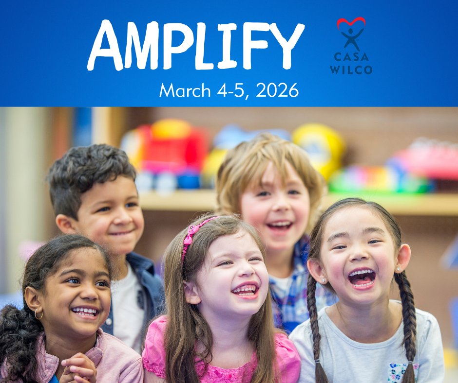 CASAWILCO's tweet photo. Amplify CASA kicks off March 4 at 6 PM for 24 hours of giving to support children in foster care right here in our community.
Save the date and plan your gift. Together, we can amplify hope, stability, and support for children who need it most.  https://t.co/vKS6BN530z https://t.co/45HsXFVZg7
