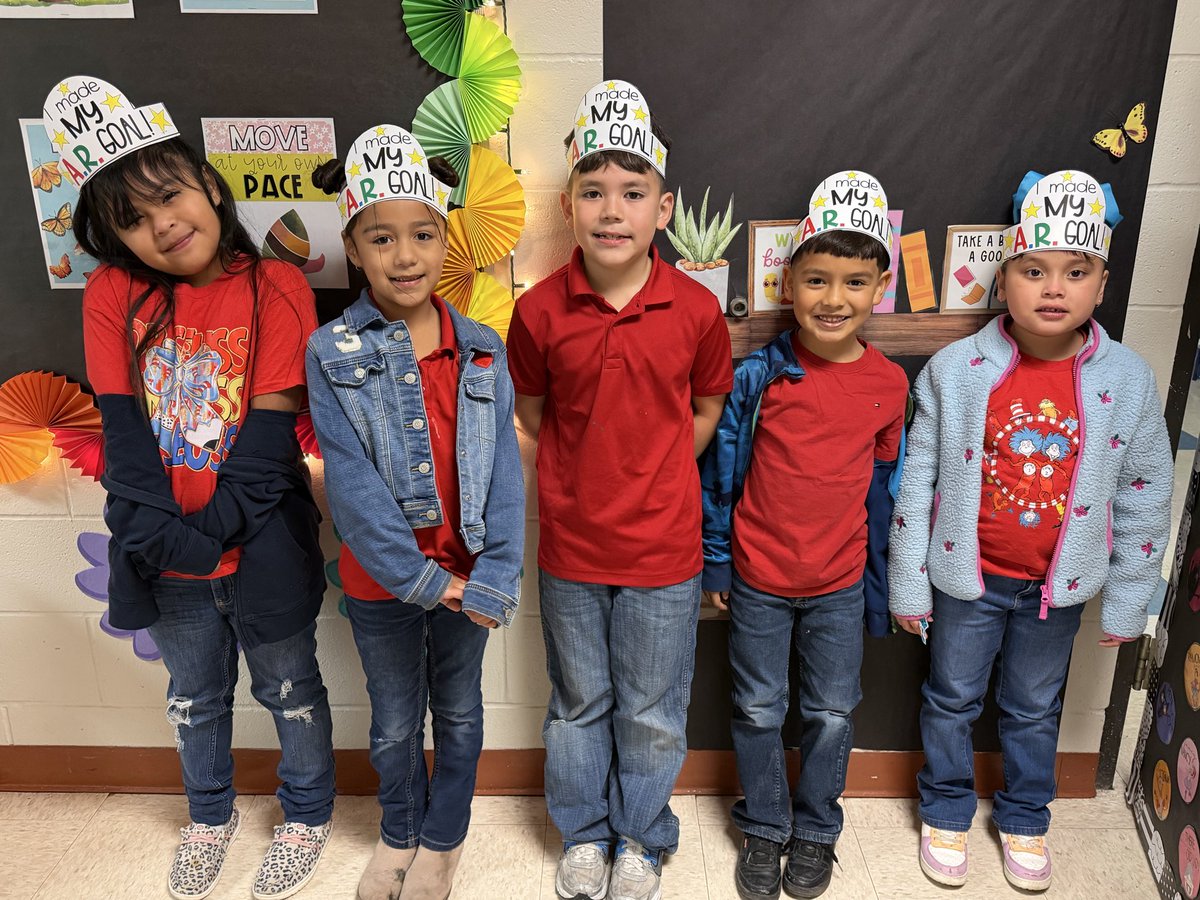 gonzalez_1st's tweet photo. 📖✨ AR goal = ACHIEVED! Way to go Angela, Colten, Hazel, and Aylin! Your dedication to reading is shining bright! 🌟💙 #LYEproud #FirstGradeMagic https://t.co/8cRdbkhVGI