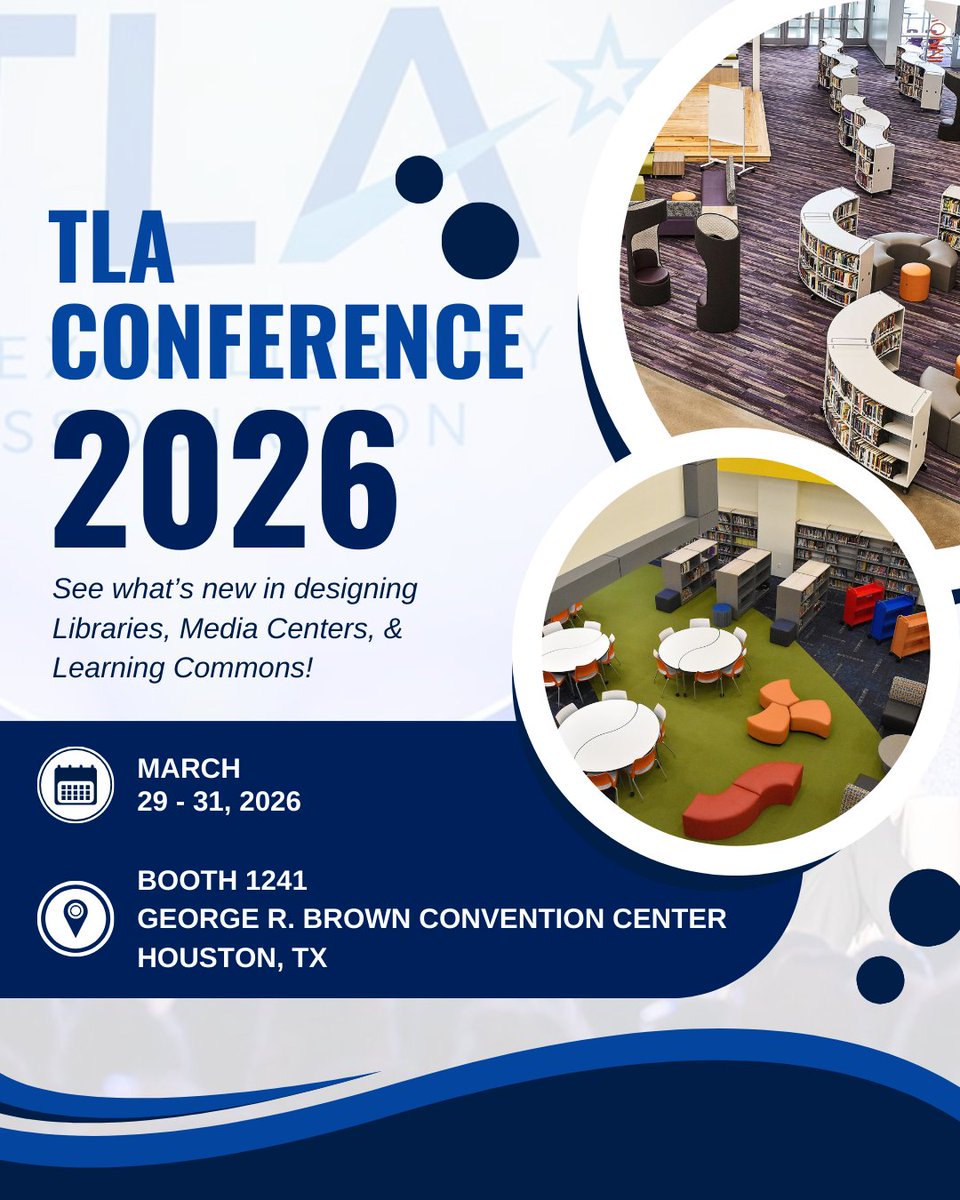 furnishingsLSF's tweet photo. Join us at the TLA Conference starting this Sunday and chat with us about what makes an effective Learning Commons space in 2026!

#TLA2026 #TexasLibraries #LoneStarFurnishings https://t.co/wD3BMdeFdG