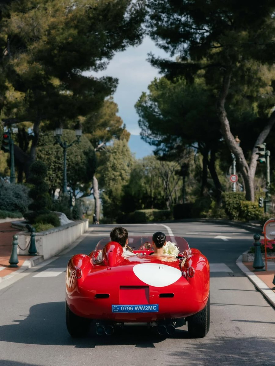 ComplexStyle's tweet photo. Ferrari F1 driver Charles Leclerc married longtime partner Alexandra Saint Mleux in an intimate Monaco ceremony.

The two departed in a classic 1957 Ferrari 250 rumored to be worth $11-$12 million. Some estimates for this specific model have even ranged as high as $30 million to $40 million, depending on provenance.