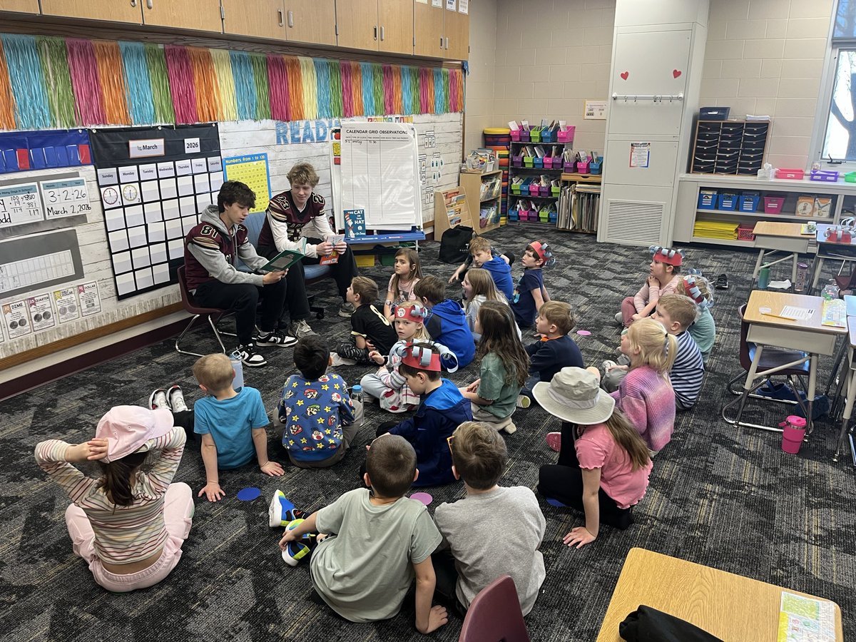 CCE_Football's tweet photo. @WCCS_NHES welcomed our football guys for Read Across America Day! #EMAE https://t.co/hluzzhClni