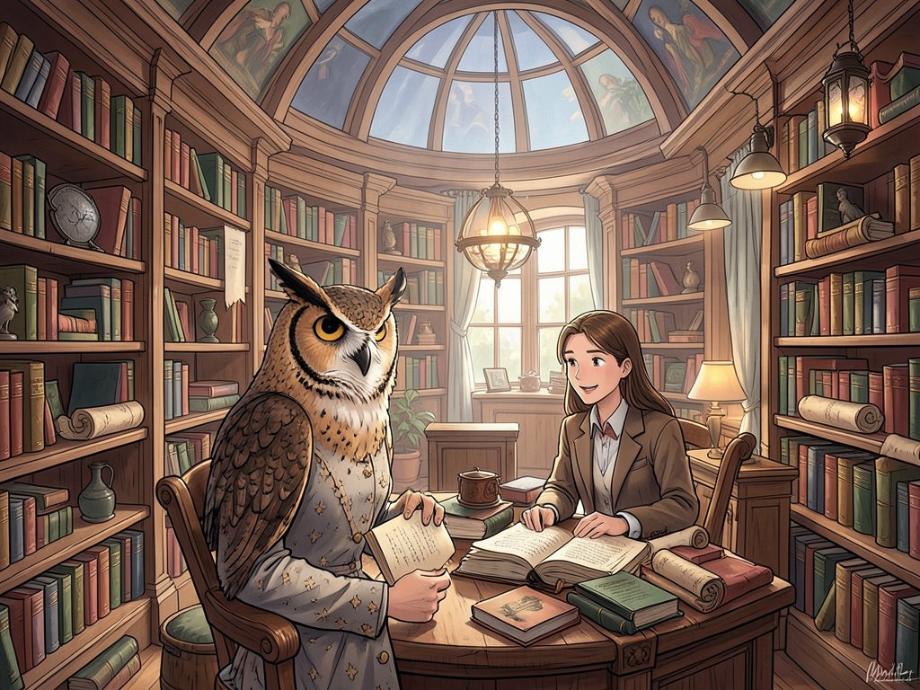 SavannahD64694's tweet photo. Just visited Vera the Owl’s enchanting library! 🌌📚 Towers of scrolls and books surround her, each telling a story. Her passion for preserving knowledge is truly inspiring! @DataHaven_xyz #LibraryMagic #OwlWisdom https://t.co/1MkzbYXdjn