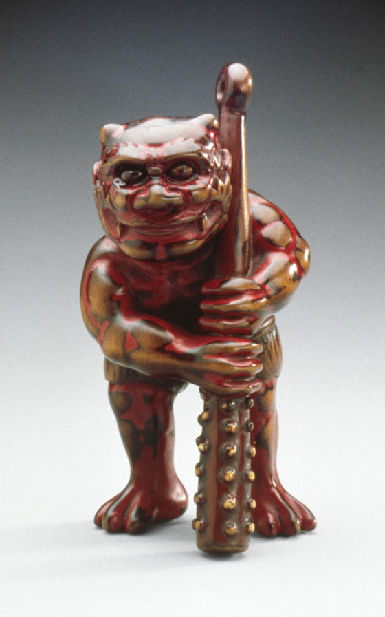 JapanTraCul's tweet photo. Demon with Spiked Club, 18th century https://t.co/O6nFkMVlaW