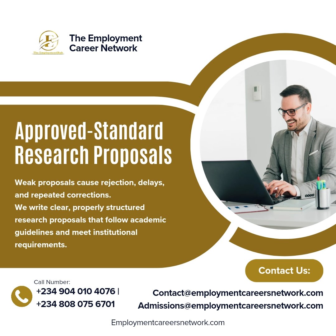 Tecareernetwork's tweet image. STRUGGLING WITH RESEARCH PROPOSALS THAT GETS REJECTED? GET ONE THAT WINS FUNDING &amp;amp; APPROVAL!

We craft clear, compelling proposals for Masters/PhD, grants with strong objectives, methods &amp;amp; timelines.
Reach out: 09040104076 | 08080756701.
#ResearchProposal #PhD #AcademicWriting