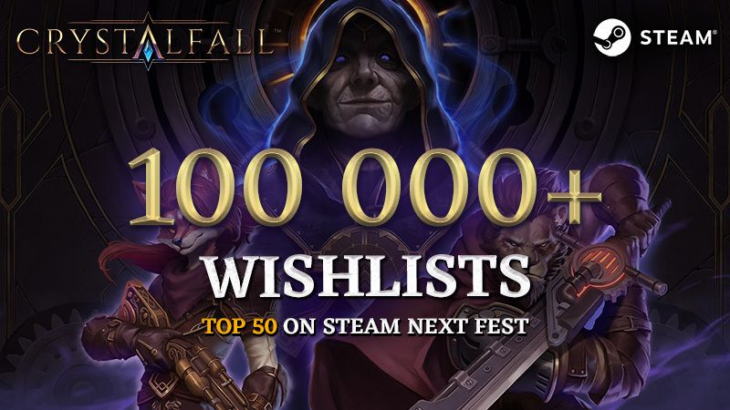 Crystalfall is among the TOP 50 most played Demos during Steam Next Fest, with 100 000+ wishlists and 58 000+ downloads of the game! 🎉 

Steam Next Fest has reached its end, but the Crystalfall Demo hasn't. Upon request from Steam, we will leave the Demo up, giving more players