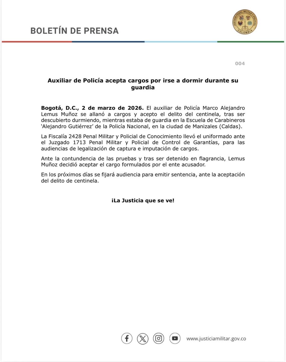 Justicia Penal Militar y Policial tweet media