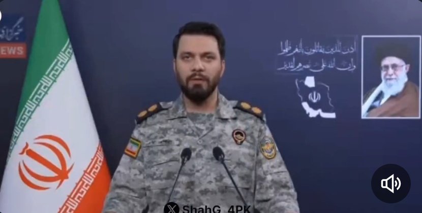 zeshmohmand's tweet photo. Breaking news 🚨 
"Lieutenant Colonel Ibrahim Zolfaghari, spokesperson for the Iranian army, has issued a major threat: The Israeli Prime Minister's future is uncertain. Announcement of Iran's tenth phase. I assure the Iranian nation and the Muslim world that this war will end with Netanyahu's death. Iranian army spokesperson Ibrahim Zolfaghar