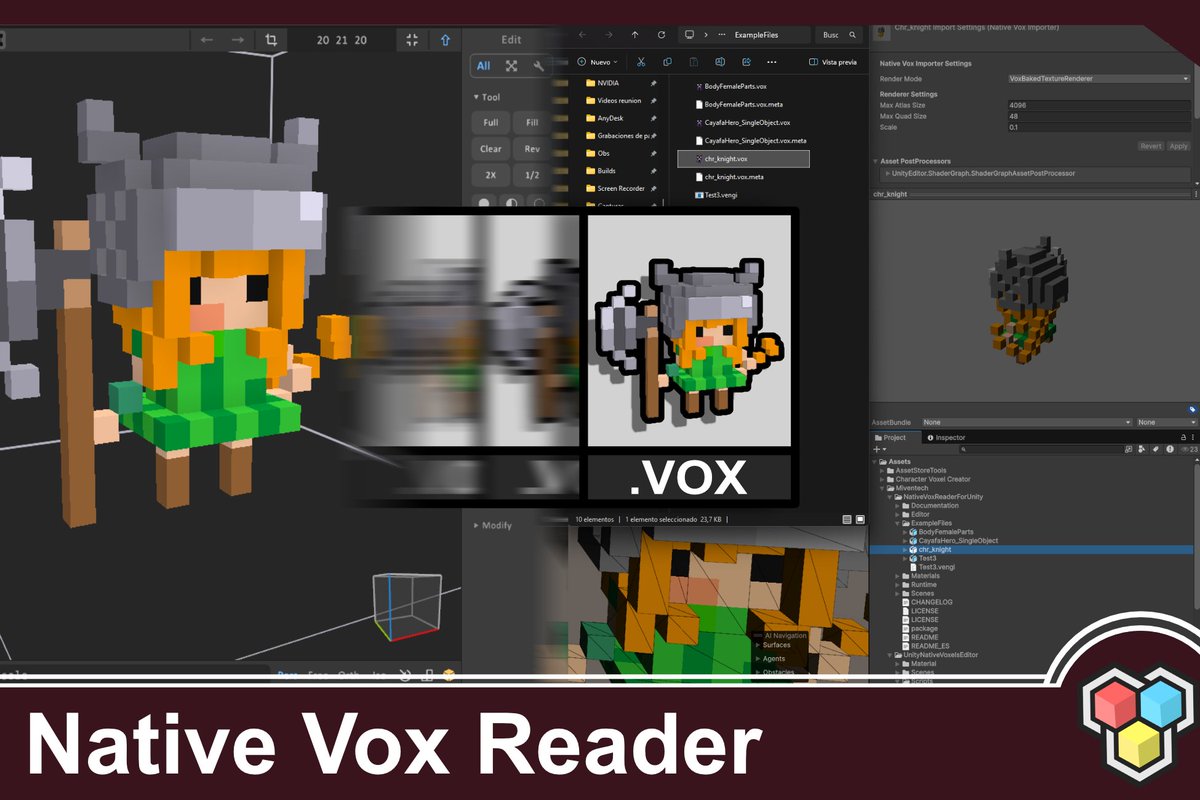 MiVenTech's tweet photo. IT’S FREE &amp; LIVE!

Native Vox Reader for Unity is now FREE on the Unity Asset Store 

Import MagicaVoxel (.vox) natively
Fast &amp; automatic
Built for Unity
 https://t.co/JpcmpOaMNR
#Unity #GameDev #VoxelArt #FreeAsset #IndieDev https://t.co/6hC2HO7A3s