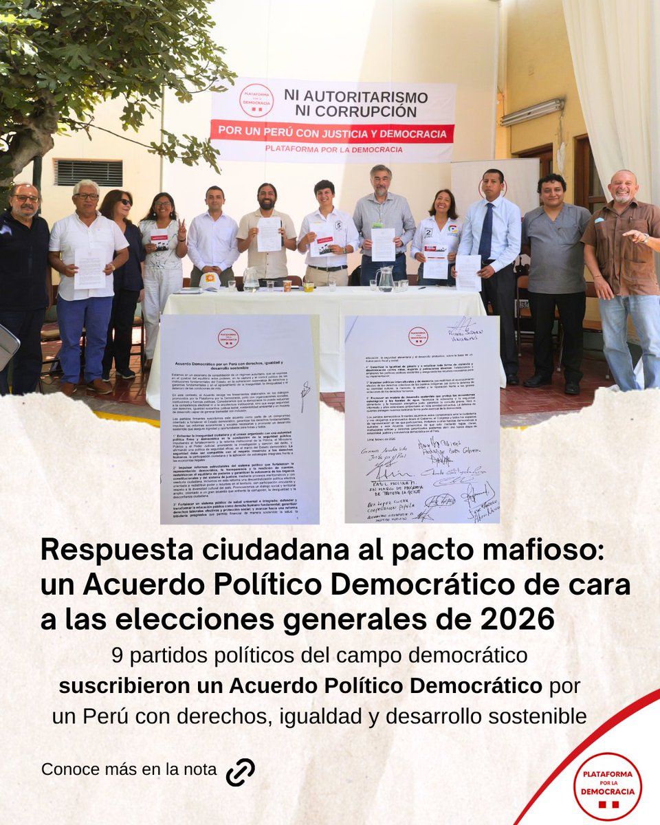 PlataformaXLademocracia Perú tweet media