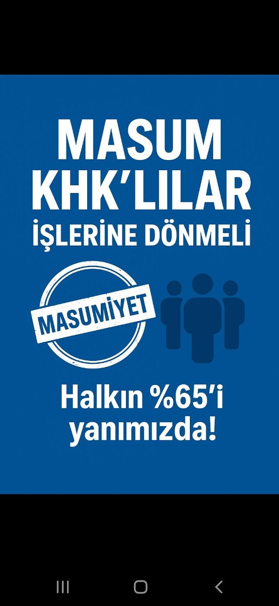 #KHKlınınSesiniDuyanVarMı
Bizler devletimize küsmedik, umudumuzu da yitirmedik.
Beraat ve takipsizlikle aklanan KHK’lıların mesleklerine iadesi, hukukun ve vicdanın doğal sonucudur.
Takdir sizlerindir.