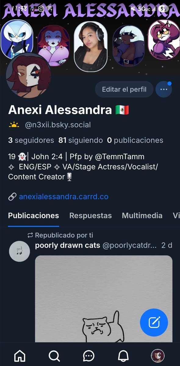 Finally got blueskye chat!!! Go follow me on there too (I can't find half of the ppl I follow on Twitter on there so if you can find me that works too 😭🫶🏼)