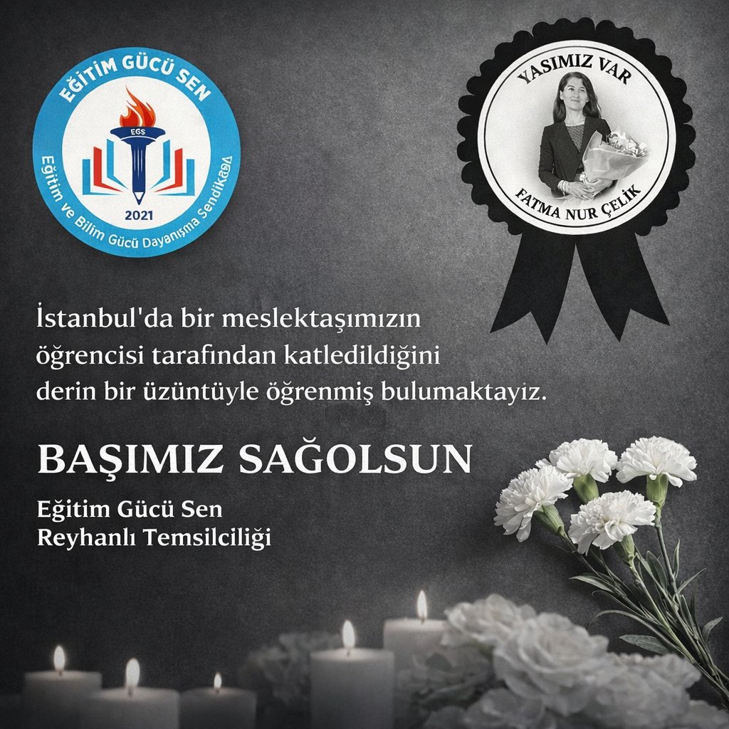 Öğretmenimize Allah tan rahmet, yakınlarına da sabır diliyorum. Öğretmenin saygınlığı ve can güvenliği talebimizdir.
<a href="/egitimgucusen/">EĞİTİM GÜCÜ SEN</a>