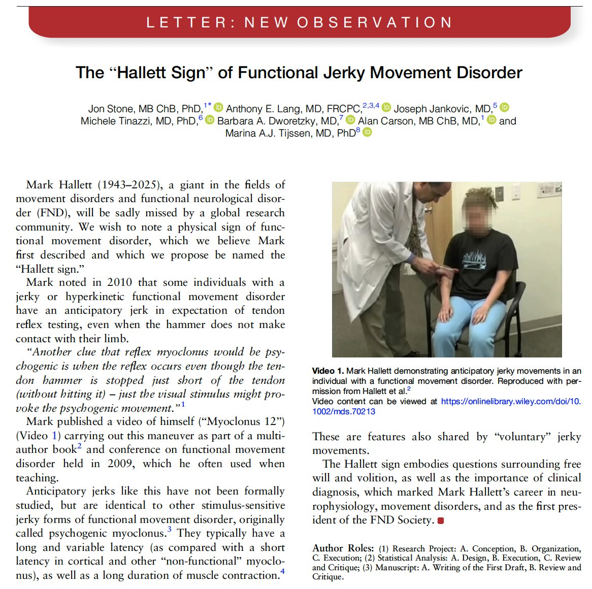 Movement Disorders Journal tweet media