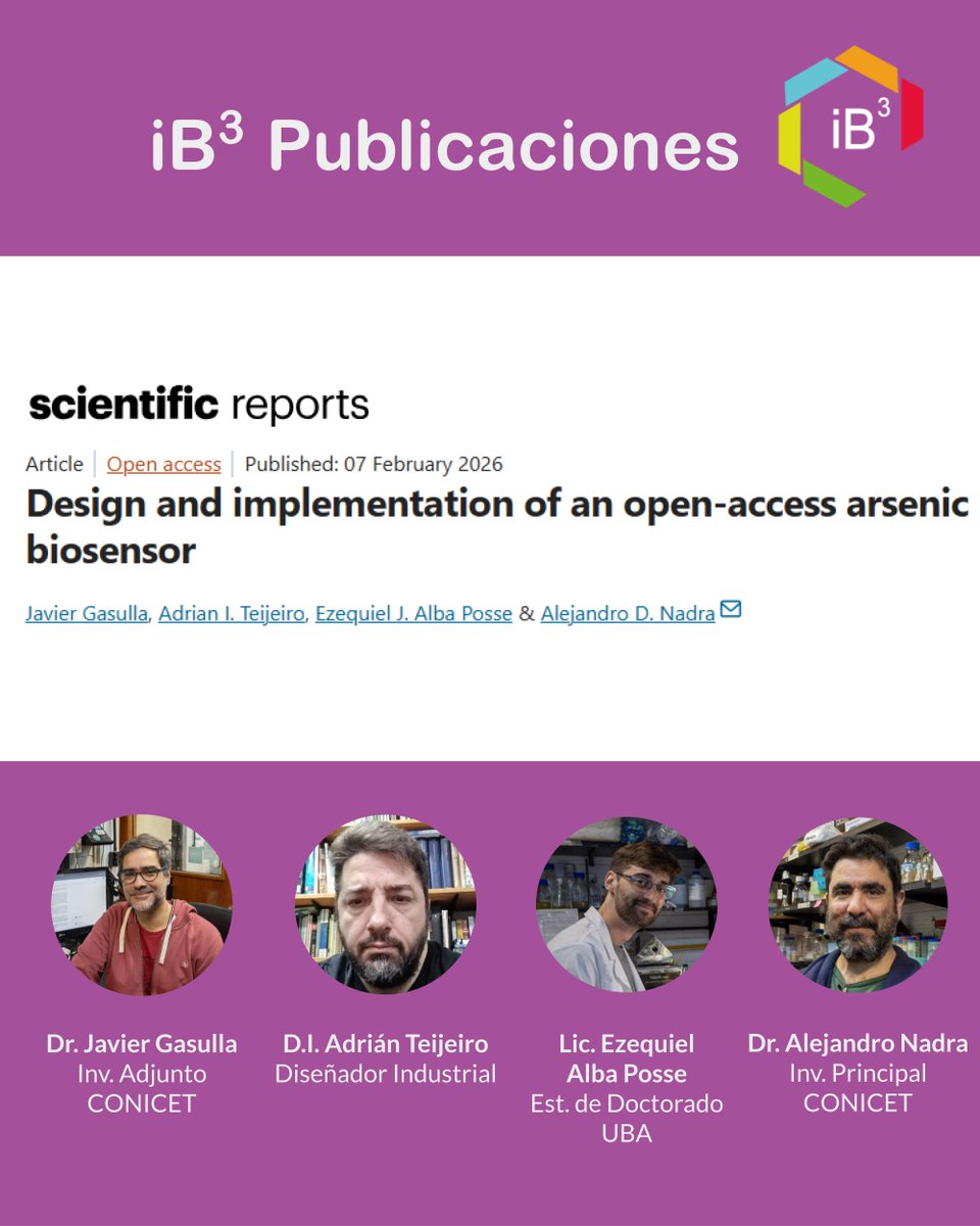ib3enfcen's tweet photo. 🎉 Nueva publicación en el @ib3enfcen! Integrantes del Laboratorio de Ingeniería de Proteínas y Diseño de Sistemas Biológicos, presentaron el paper “Design and implementation of an open-access arsenic biosensor”.

Te dejamos un poco sobre el paper 👇 https://t.co/Ce9lL5U8Qz