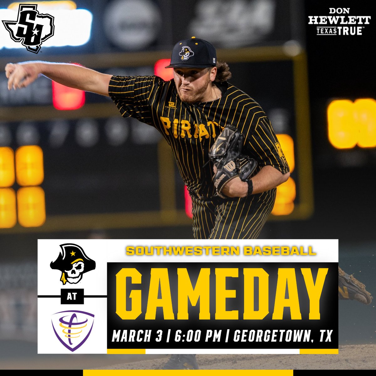 #GAMEDAY // <a href="/SUPiratesBB/">Southwestern BB</a> 

🆚 Concordia University
⏰ 6:00 PM
📍 Georgetown, Texas
📊📺 Southwestern Athletics Mobile App or southwesternpirates.com