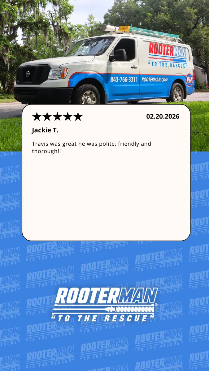 RooterManSC's tweet image. We're already in March?!

⭐️Check out a couple of 5-star experiences from our February customers

As always our team truly appreciate every customer who trusted Rooter Man with their home or property.

☎️ 843-310-2012

#RooterMan #Charleston #LocalPlumber #Plumbing #5Star