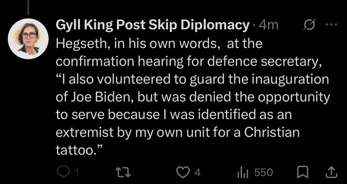 So you are following his words about being “banned” but not his words that it’s a CHRISTIAN TATTOO not anything to do with white supremacy. Or are you trying to say that only white people can be Christian? Sounds pretty racist to me.