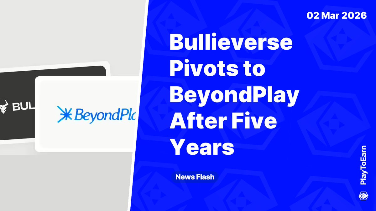 Bullieverse Pivots to BeyondPlay After 5 Years, Cancels $BULL Token in Favor of New AI Gaming Ecosystem 📰

<a href="/Bullieverse/">Bullieverse</a> is closing its standalone gaming project and launching <a href="/BeyondPlay_xyz/">BeyondPlay</a>, a new crypto and AI-powered gaming platform.

Read more 🧵