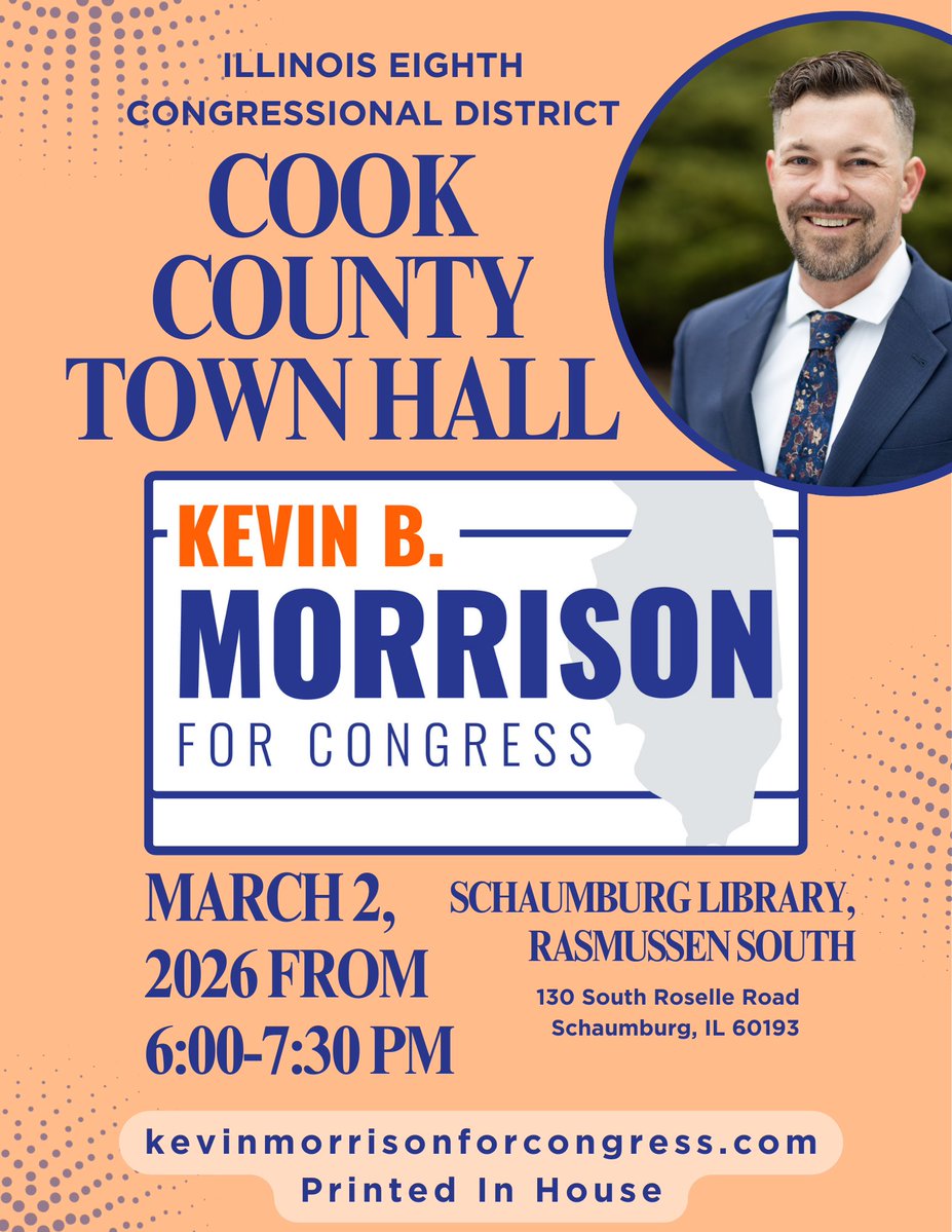 Want to meet me in person? Join me at my town hall TONIGHT at the Schaumburg Public Library