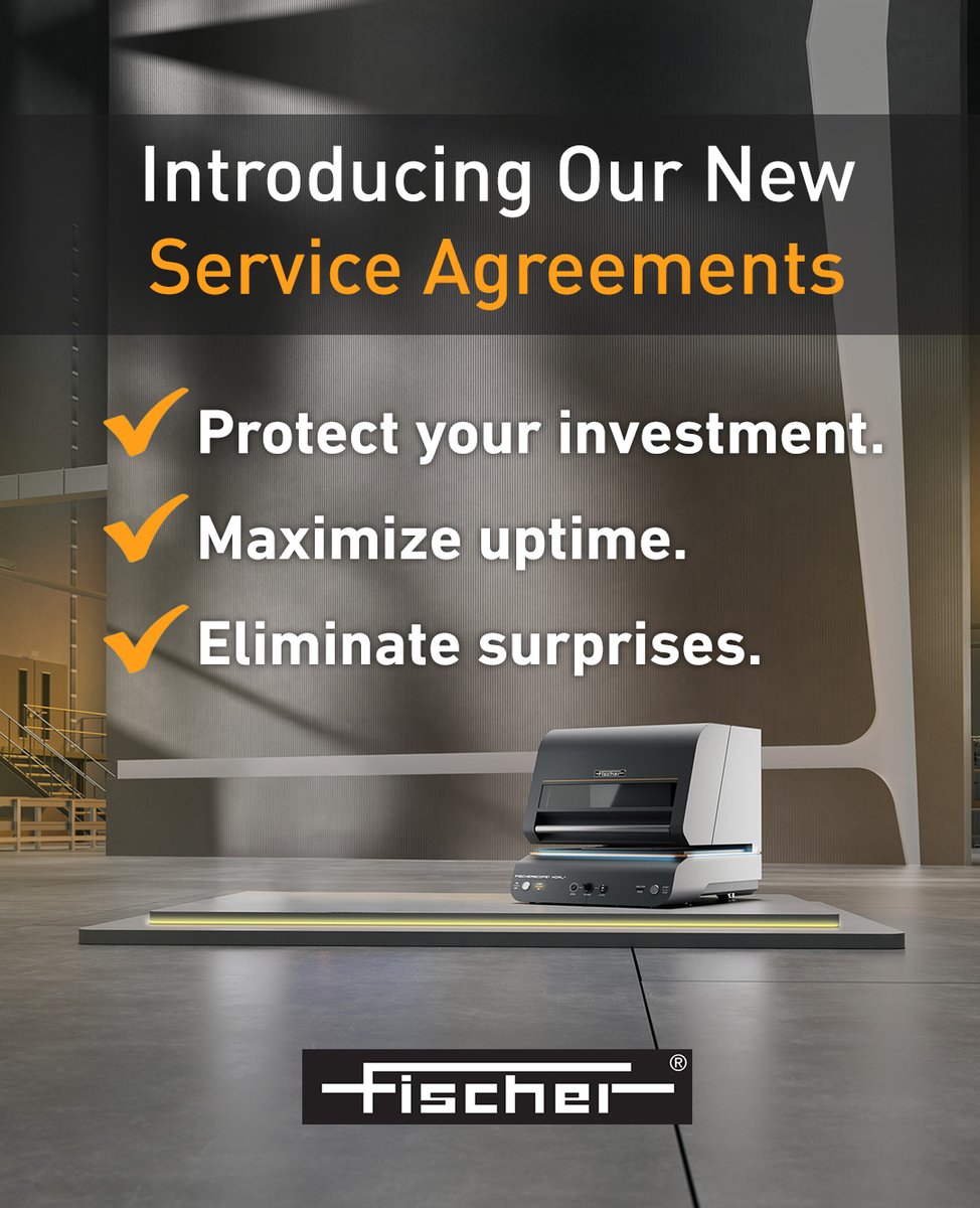 Fischerscope's tweet image. Introducing Our New Service Agreements!

- Protect your investment.
- Maximize uptime.
- Eliminate surprises.

Contact us to learn more.

Email us at customer_solutions.usa@helmut-fischer.com
Or call us at 860-683-0781

#DONEbyFischer #qualityassurance #qualitycounts