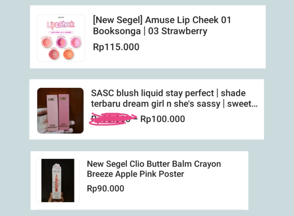 Handsuptyy's tweet photo. @vlafies Ada cushion instaperfect mesh sama etude cloud filter kaa, blush nya ada amuse lipcheek sama sasc she's sassy, bisa pakai voc promo xtra oren ya kaa biar lebih murahh https://t.co/GMfUCadXwL