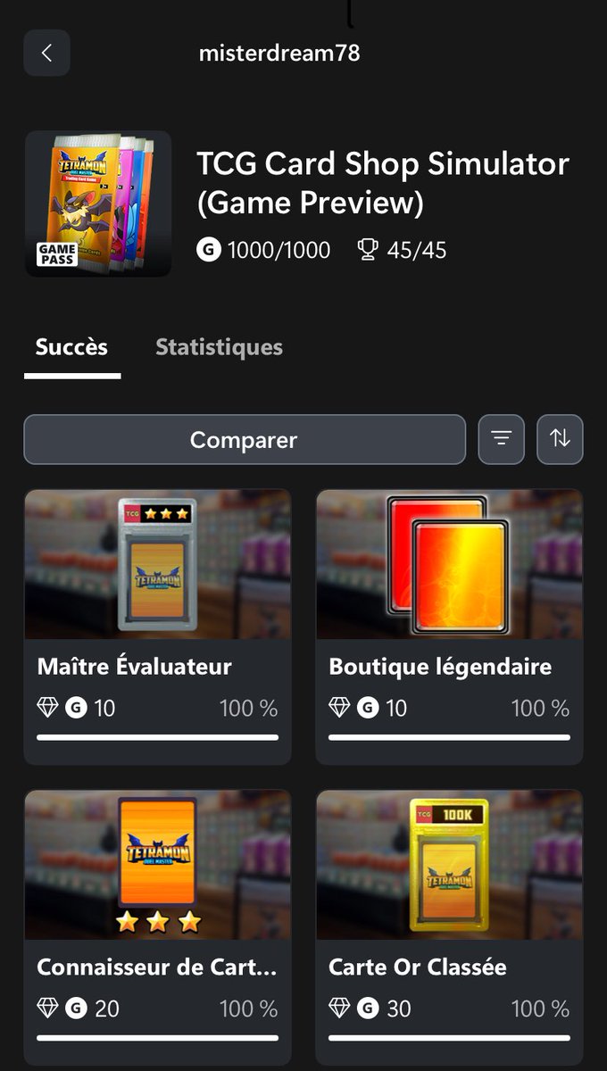 misterdream78's tweet image. Et voilà 😅 @XboxGamePassFR #xbox #1000G #TCGcardshopsimulator