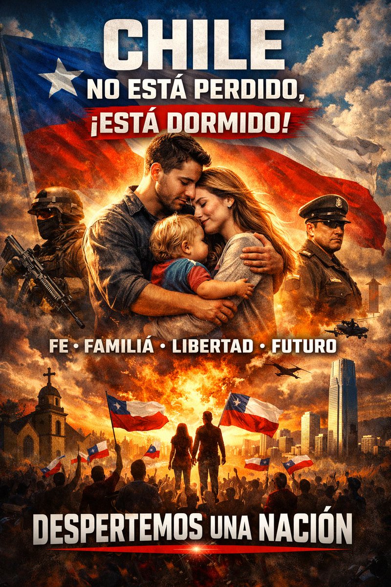 🇨🇱🔥 CHILE NO ESTÁ PERDIDO. ESTÁ DORMIDO. 🔥🇨🇱

Nos dijeron que era inevitable:

📉 Baja natalidad.
📉 Pérdida de valores.
📉 Desconfianza total.
📉 Miedo en las calles.

Pero las naciones no mueren por leyes.

Mueren cuando su gente pierde la esperanza.

Chile no necesita odio.