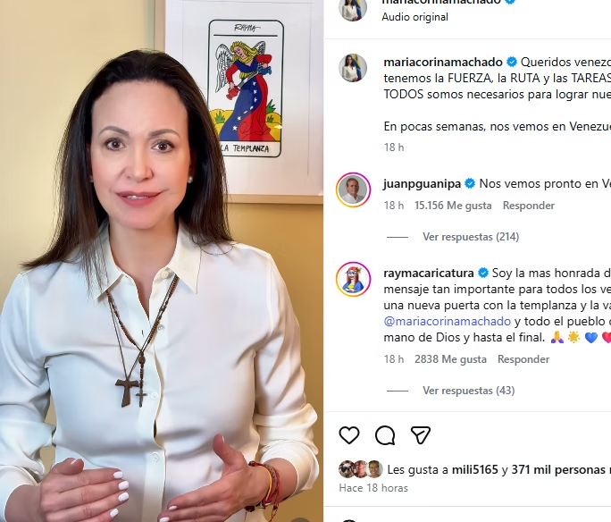 👉 La líder opositora venezolana y Premio Nobel de la Paz, María Corina Machado, anunció este domingo #1marzo que regresará a Venezuela “en pocas semanas” informe21.com/post/mar%C3%AD…

#Venezuela #2Mar