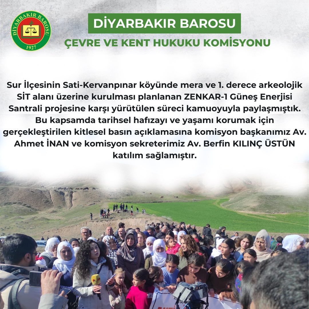 Diyarbakır Barosu Çevre ve Kent Hukuku Komisyonu tweet media