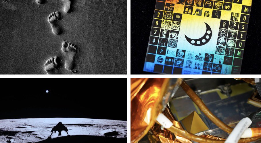 mariekeNFT's tweet photo. Exactly one year on the Moon! 🚀🌕 A year is a minute inside the @moonmars museum, we are building this for future generations. Paul van Hoeydonck (art on the Moon since 1971) handed the torch over to us, we will bring his legacy into the future, step by step ❤️ https://t.co/wW5aDsXC4Z