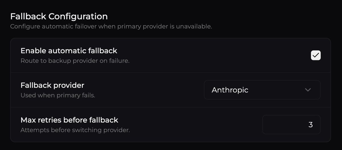 Claude had an outage today. If your product depends on a single model provider, your users feel that immediately.

<a href="/cencori/">Cencori</a>’s automatic fallback prevents single-provider failure. Configure a backup provider once, and failed requests reroute automatically.