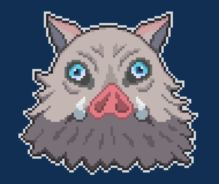 Morvelyn_'s tweet photo. 🐗Inosuke🐗from #DemonSlayer  
#pixelart #ドット絵 https://t.co/LiCnKftNnK