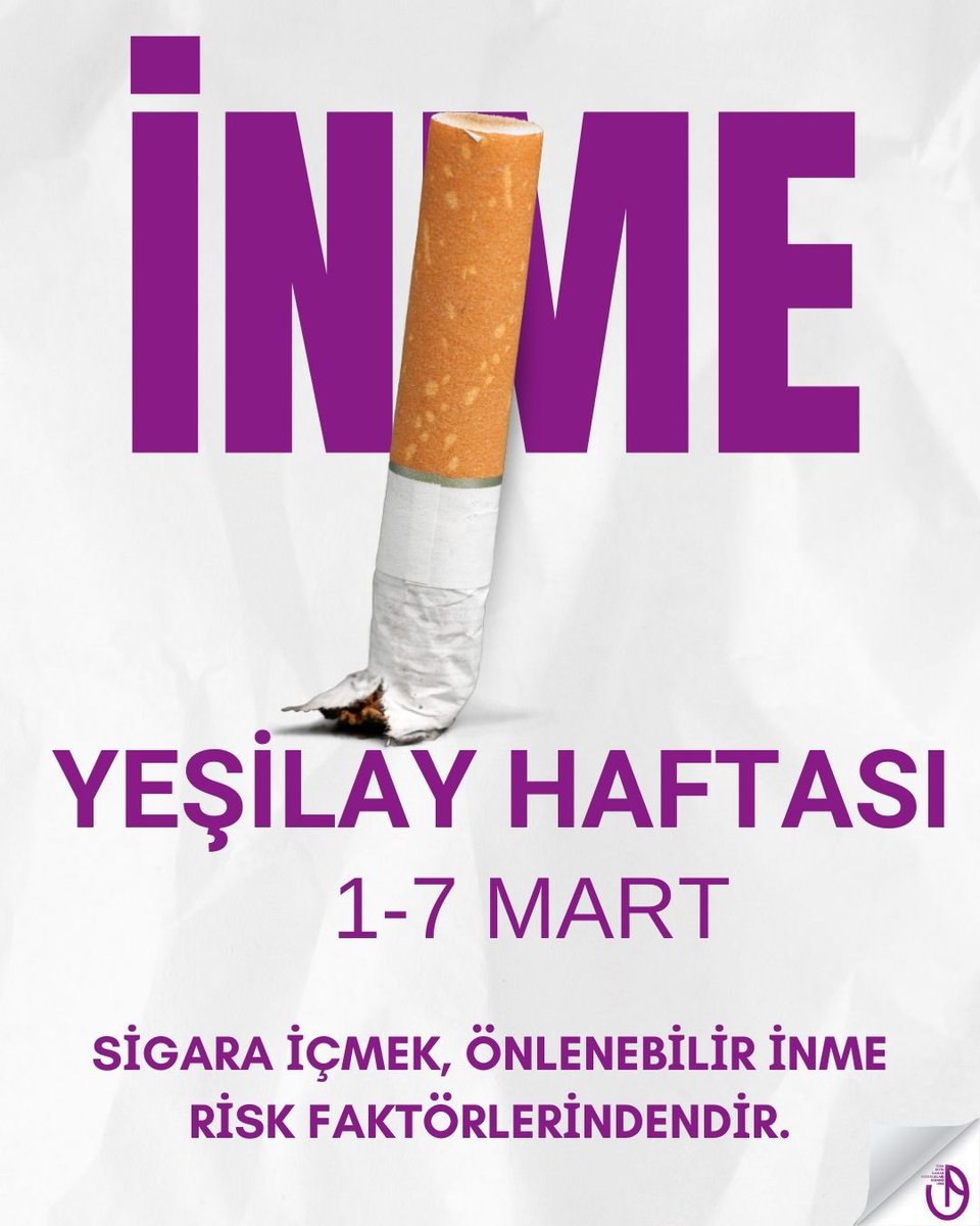 turkbeyindamar's tweet photo. Tütün ve alkol kullanımı değiştirilebilir inme risk faktörleri arasında yer alır.
Yeşilay Haftası’nda:
• Alkolü sınırlandır
• Sigarayı bırak
• Elektronik sigaradan uzak dur
• Pasif içiciliğin de risk olduğunu unutma
İnme kader değildir. Riskleri azaltmak mümkündür #tbdhd https://t.co/tR31WsLvad
