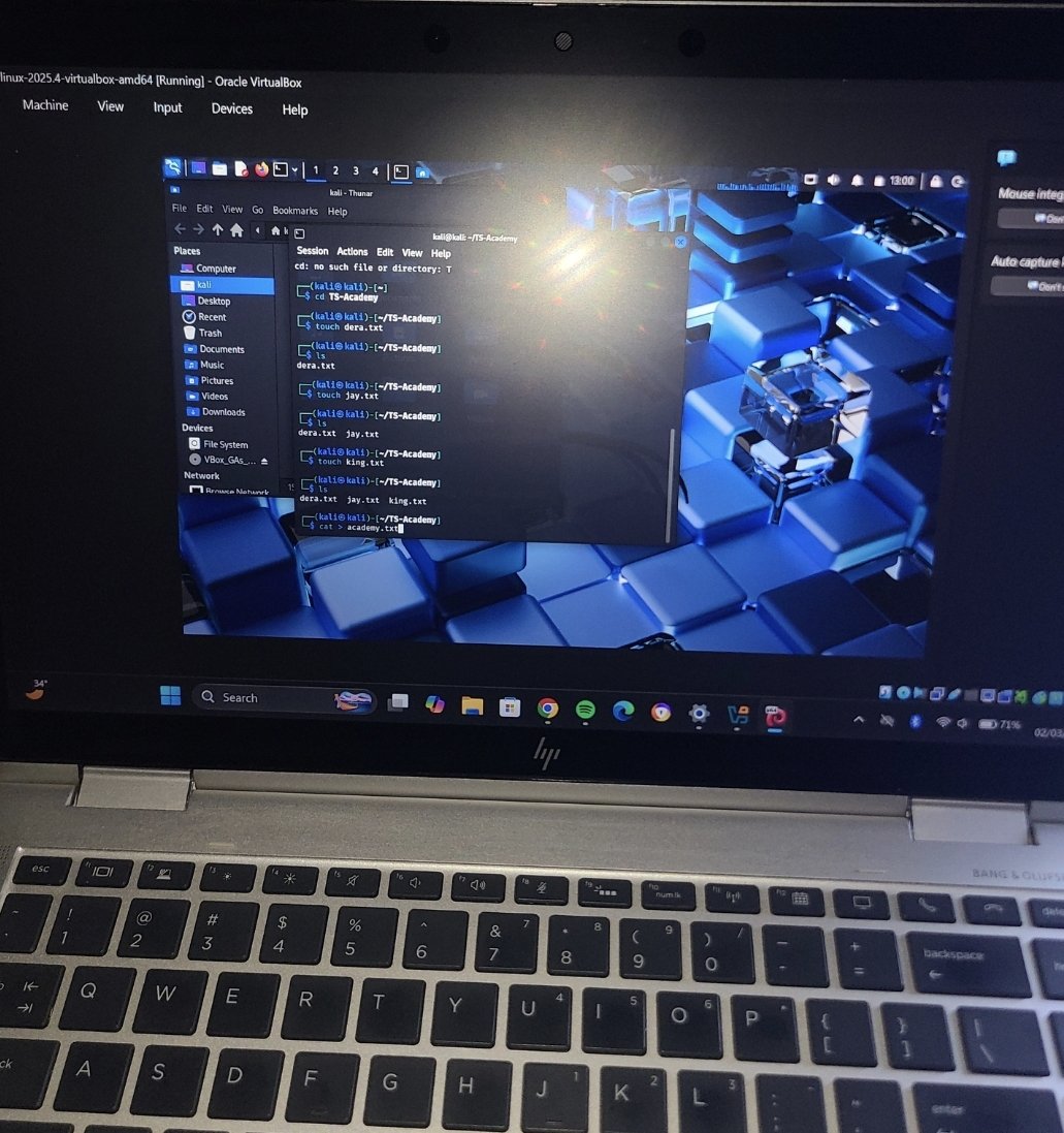 Day 5 of learning cybersecurity with <a href="/TechSphereAcad/">Tech Sphere Academy</a> 
On today's class, I learnt some linux command prompts

cd
mkdir 
rm
cd..
#LearningWithTS #30DaysOfTech