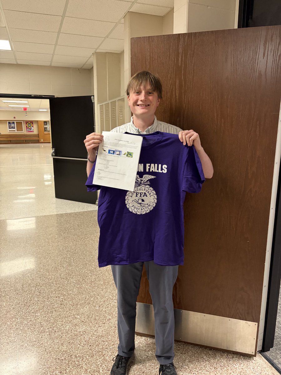 Congratulations Mr Sally!
Highest score on the FFA knowledge test.

A true worst to first story.....
Studying really does pay off.
Happy end to National FFA Week.