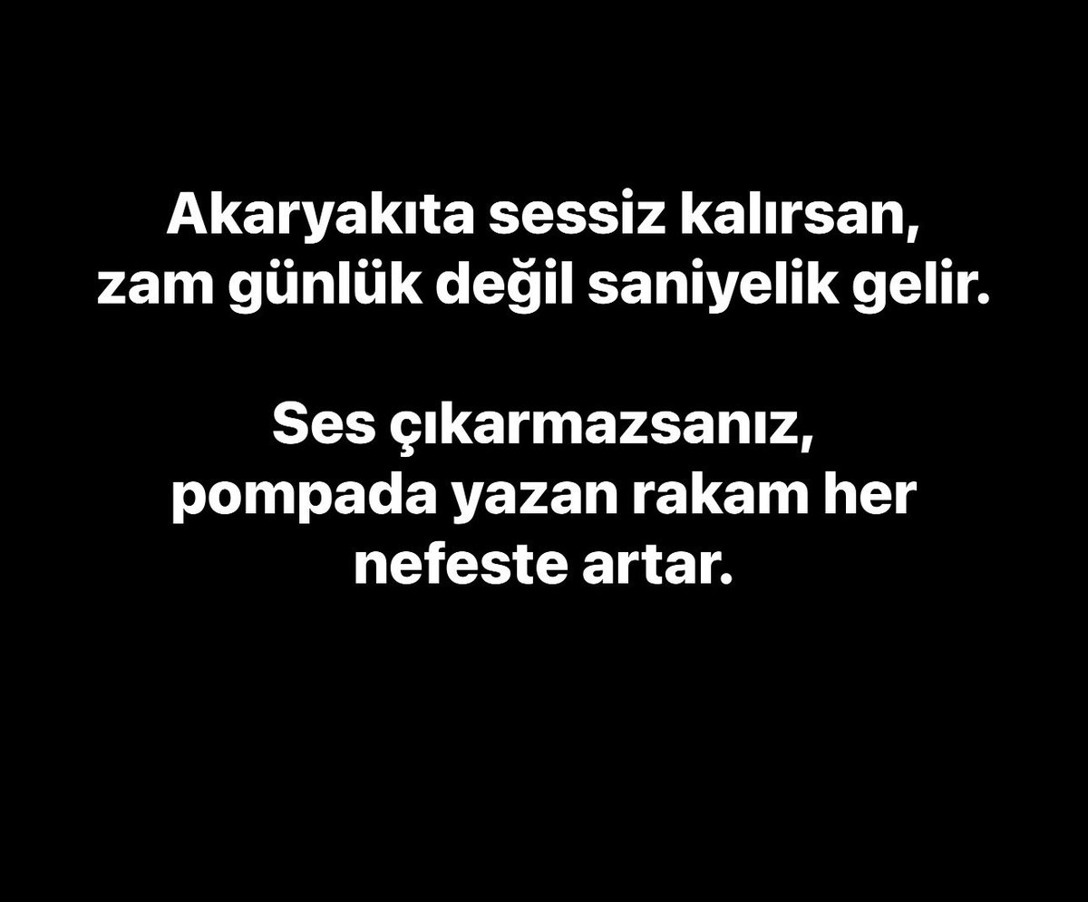 YurtseverUrfa's tweet photo. Akaryakıta sessiz kalanın cebine her gün değil, her saniye zam girer.

Sustukça soyarlar, izledikçe artırırlar.
#akaryakıt #zam #benzin https://t.co/tmdZmapkPJ