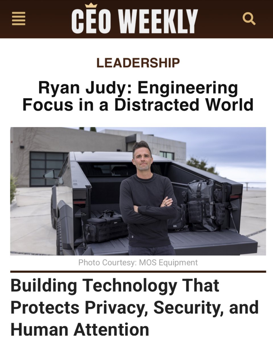 What happens when students can disconnect without surrendering their devices?

CEO Weekly featured Ryan Judy and the philosophy behind Generation Faraday, restoring focus through privacy-first, distraction-free systems.

Read more: ceoweekly.com/ryan-judy-engi…