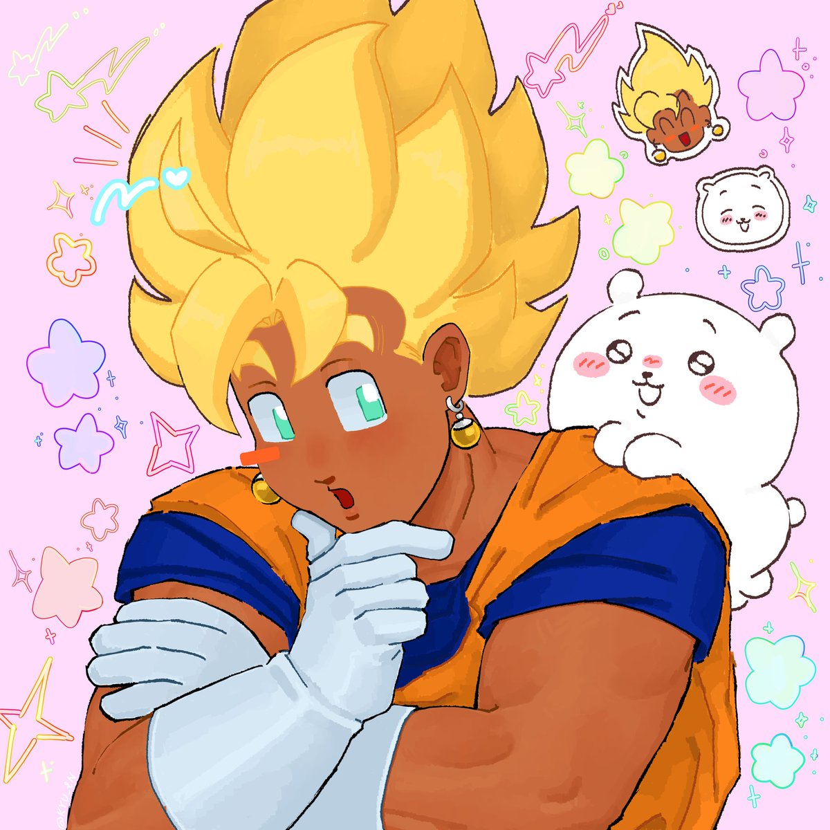 vegito and chiikawa (˶ˆ𐃷ˆ˵)